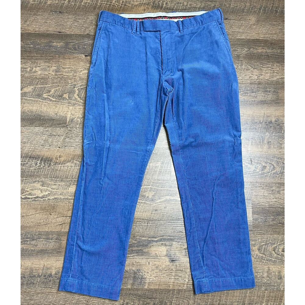 Polo Golf Ralph Lauren Corduroy Trousers Straight Leg Blue Cotton 36W x 30L